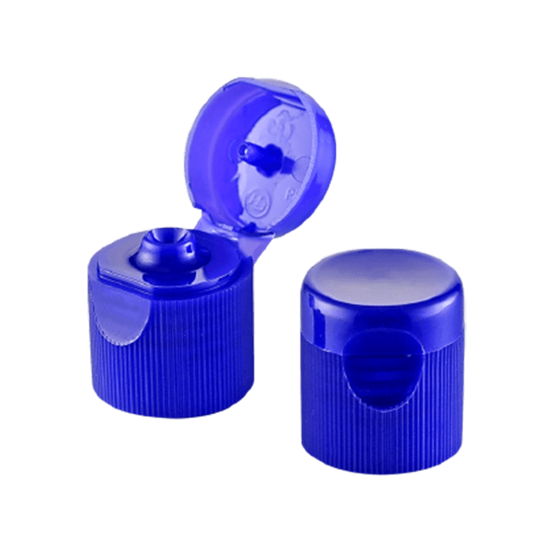 Mørkeblå plastik flip top cap til biomedicin